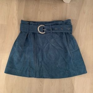 ZARA Corduroy Ocean Blue Skirt